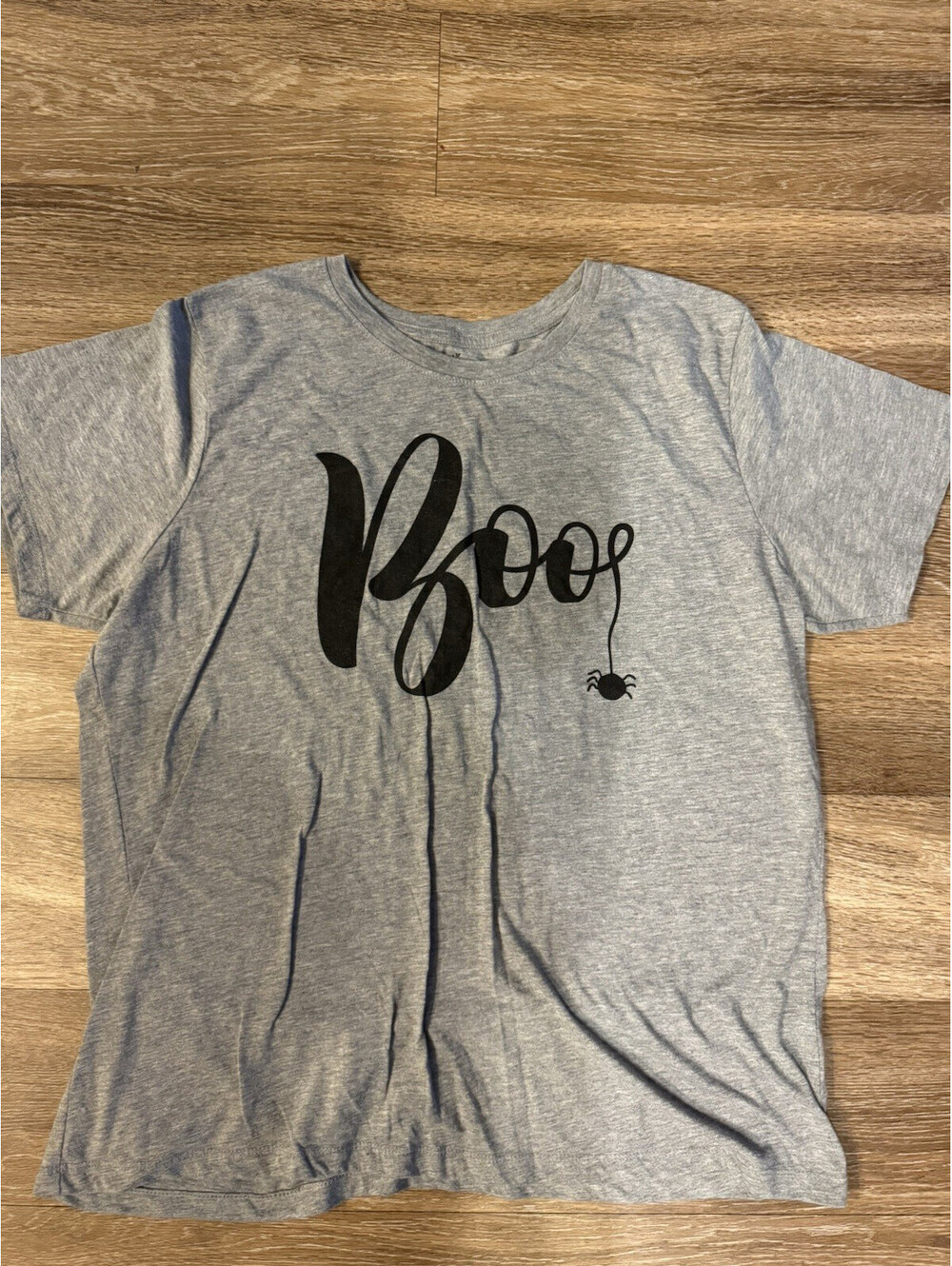 Celebrate! Halloween Boo Gray Graphic Print Short Sleeve Crew Neck Tee 2X